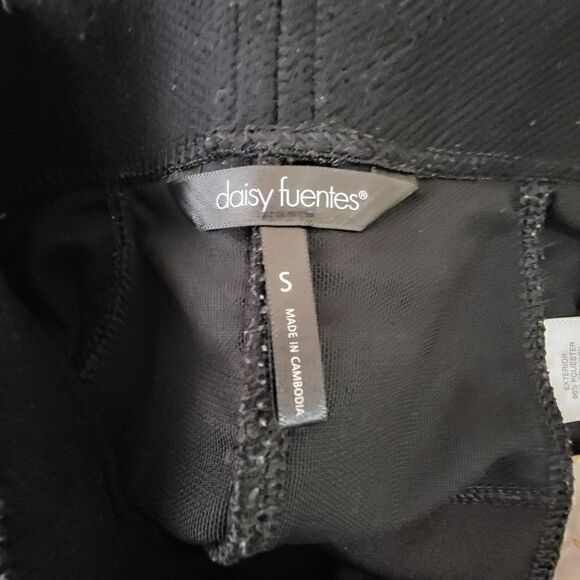 Daisy Fuentes Stretch Slim Slit Back Pencil Mini Skirt Black Size Small - Picture 3 of 9